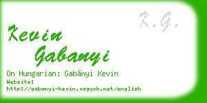 kevin gabanyi business card